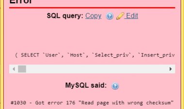 How to solve "1030 - Got error 176 "Read page with wrong checksum" from storage engine Aria"